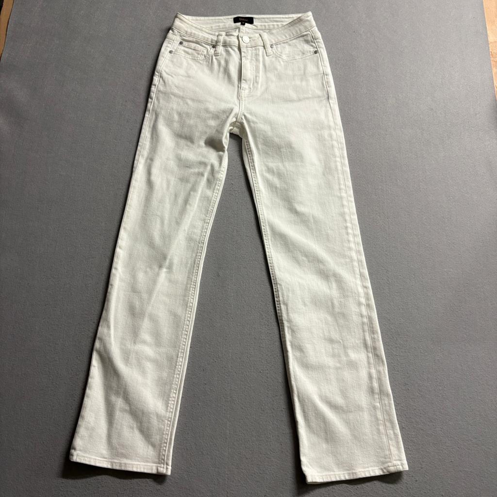 Quince Premium Denim White Straight Leg Jeans Womens Size 26 Stretch Cotton