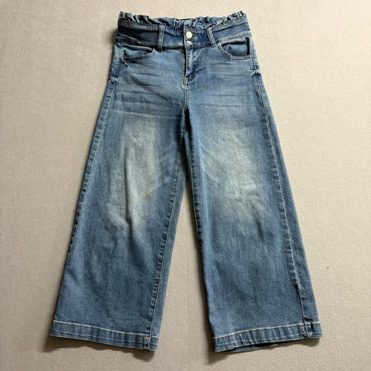 Ashley Mason Paperbag Waist Jeans Womens Size 5 Wide Leg Cropped Blue Denim