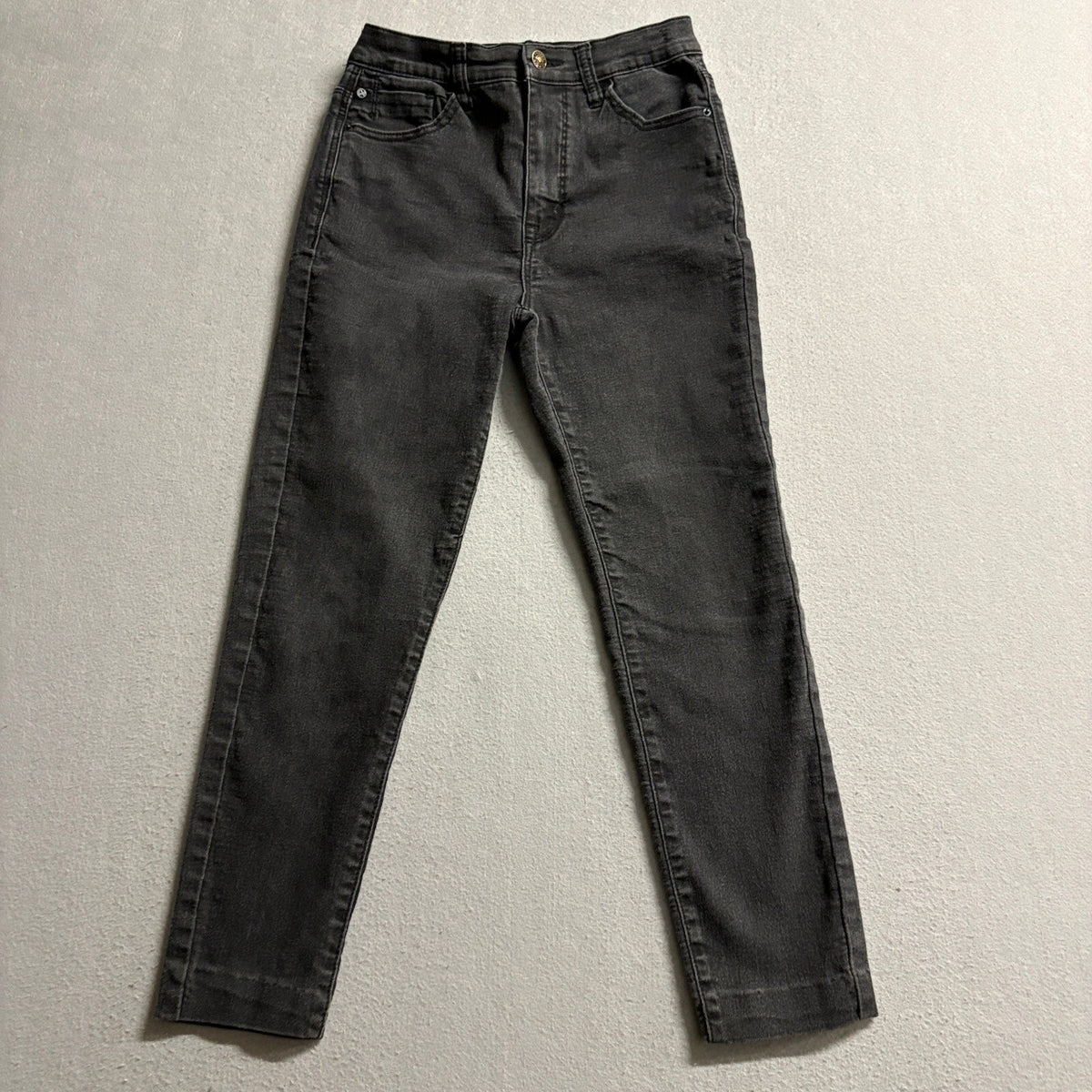 Curve Appeal Womens High Rise Essential Skinny Jeans Size 2/26 Black Denim
