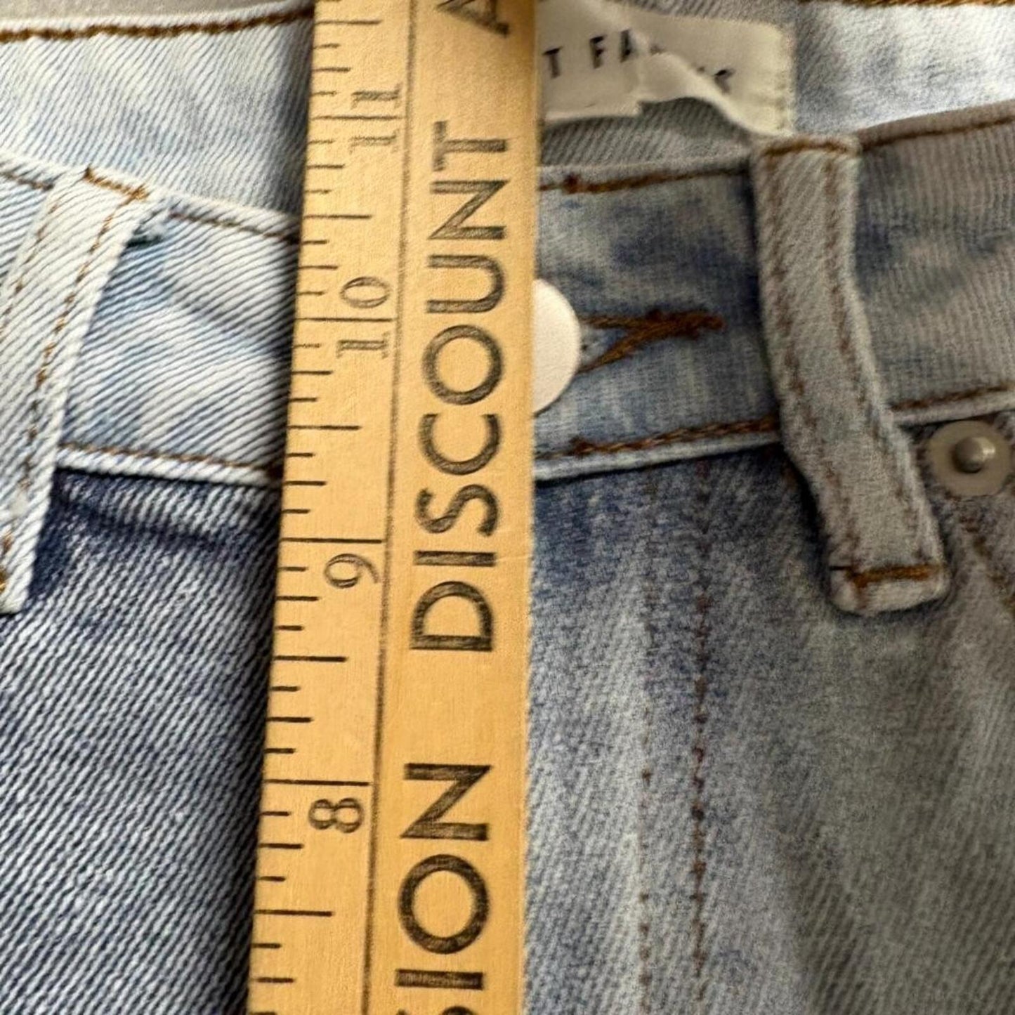 Almost Famous Colorblock Patchwork Jeans Womens Size 1 Blue High Rise Straight
