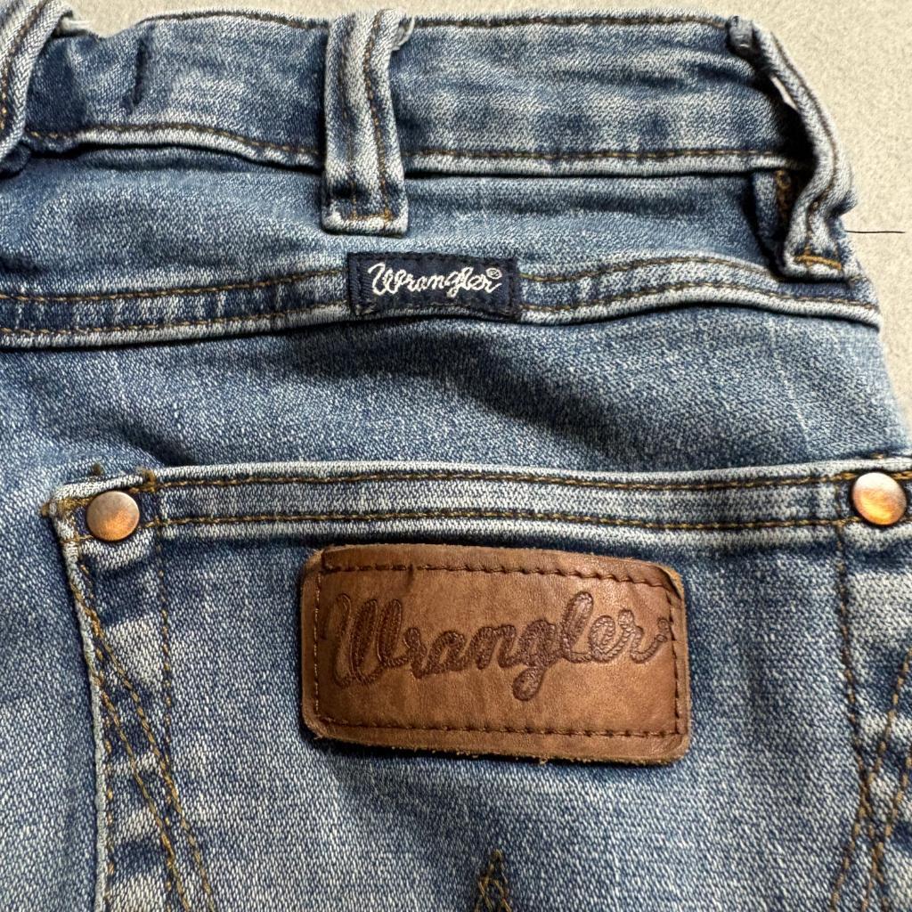 Wrangler Retro Womens Flare Jeans Size 25 x 32 Blue Denim High Rise Wide Leg