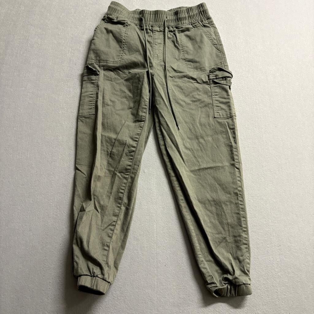 Telepatia Womens Cargo Jogger Pants Size 7/28 Olive Green Utility Elastic Waist