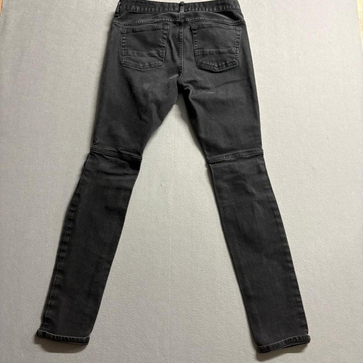 PacSun Stacked Skinny Jeans Mens 31x32 Black Distressed Ripped Moto Denim