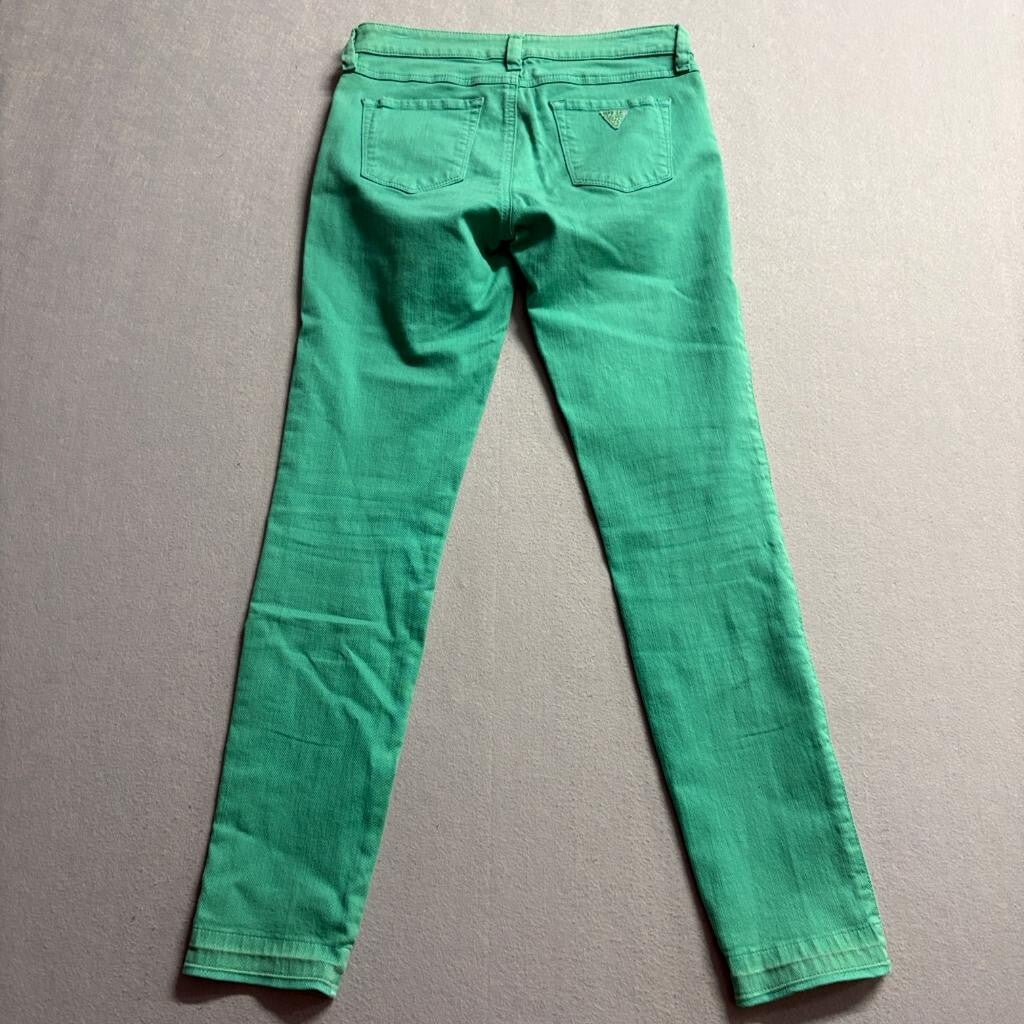 Guess Britney Skinny Jeans Womens 28 Green Denim Low Rise Stretch Pants