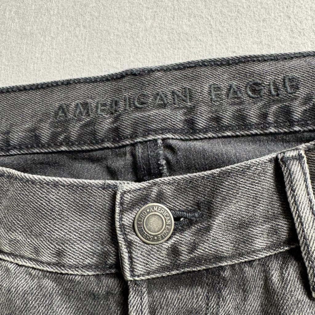 American Eagle Tomgirl Slim Jeans Womens Size 8 Gray Denim Button Fly Stretch
