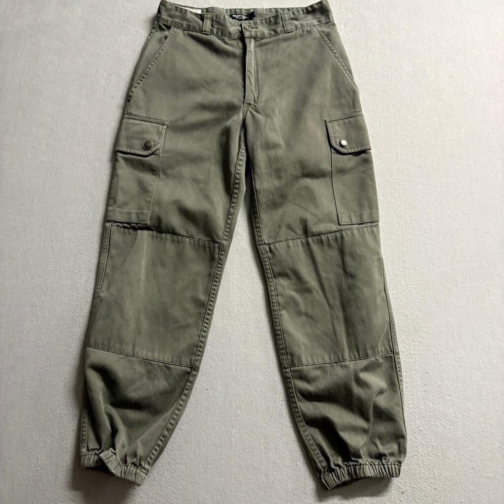 Nasty Gal Collection Cargo Pants Womens Medium Green Jogger Utility High Rise