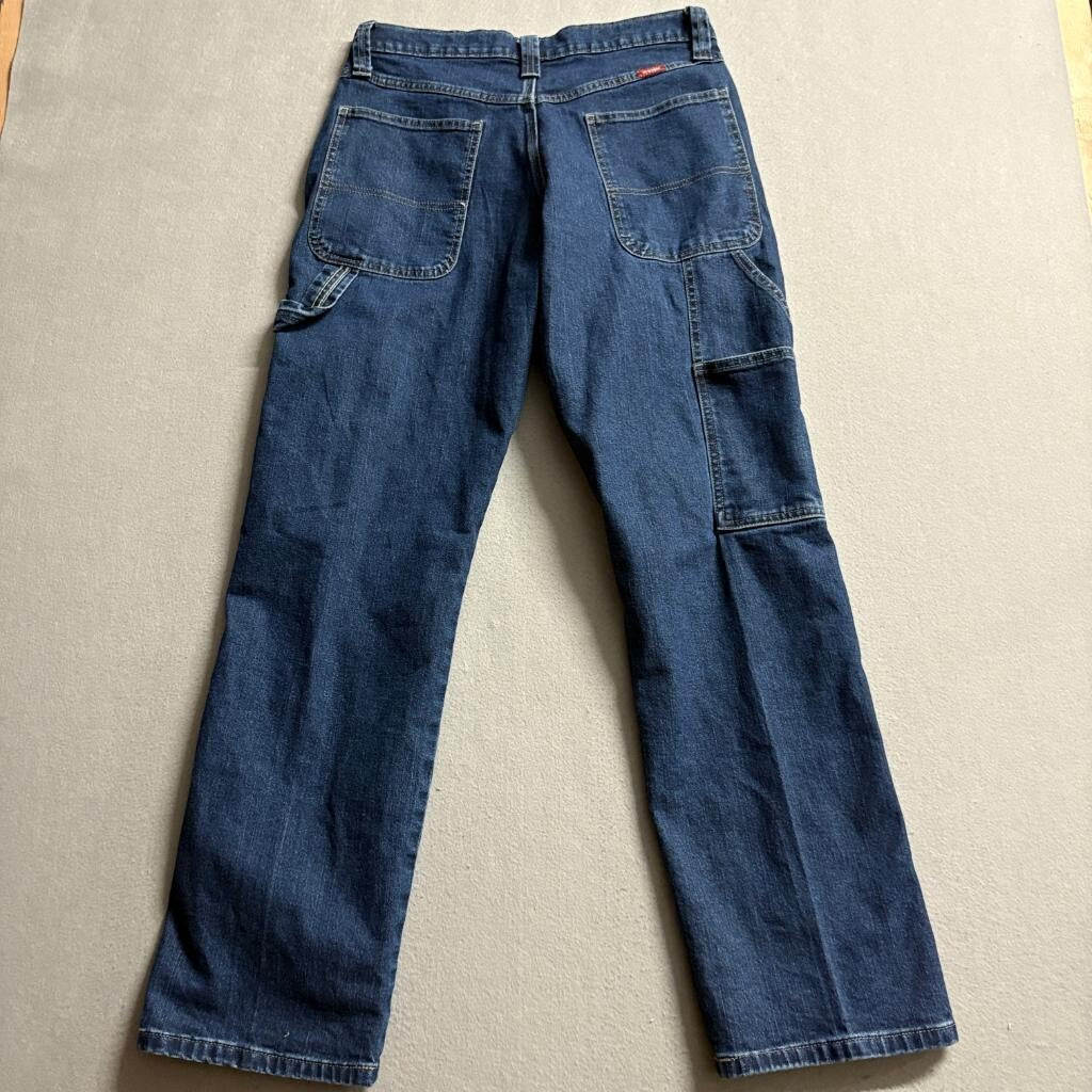 Wrangler Carpenter Jeans Mens 30x32 Blue Denim Utility Work Pants