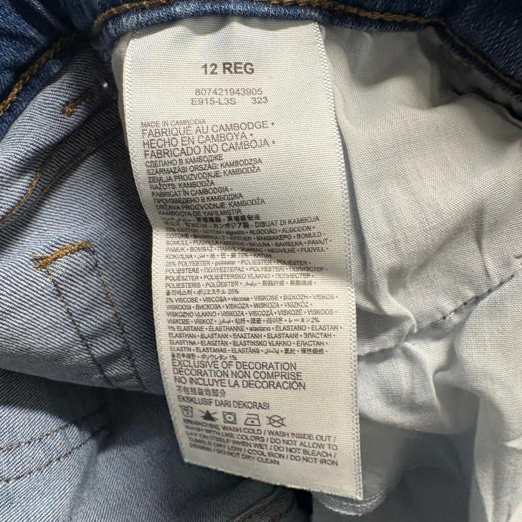 Levi's Boys Bootcut Jeans Size 12 Reg Blue Denim Adjustable Waist Stretch