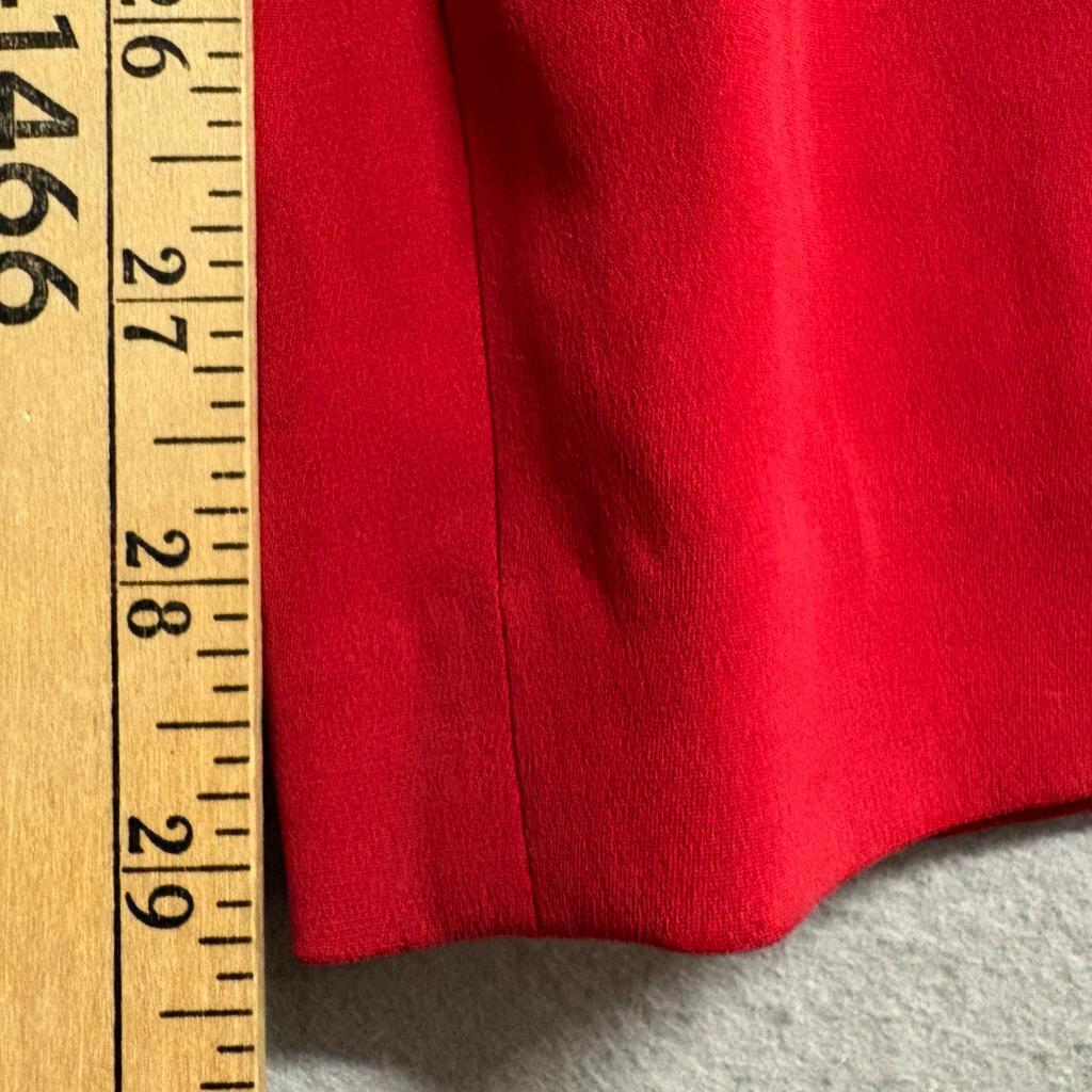 Peter Nygard Silk Pants Womens 12 Red Wide Leg Pleated High Rise Dress Trousers