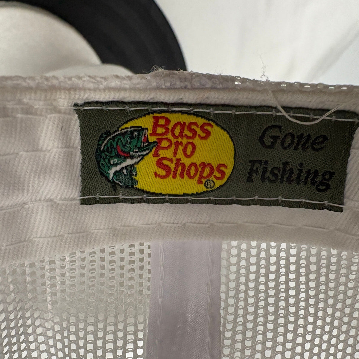 Bass Pro Shops Trucker Hat Snapback Mesh Back White Gone Fishing OSFM Cap - Photo 7