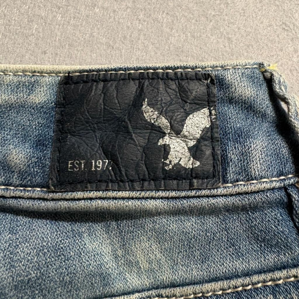 American Eagle Outfitters Jegging Ankle Jeans Womens Size 2 Distressed Acid Wash