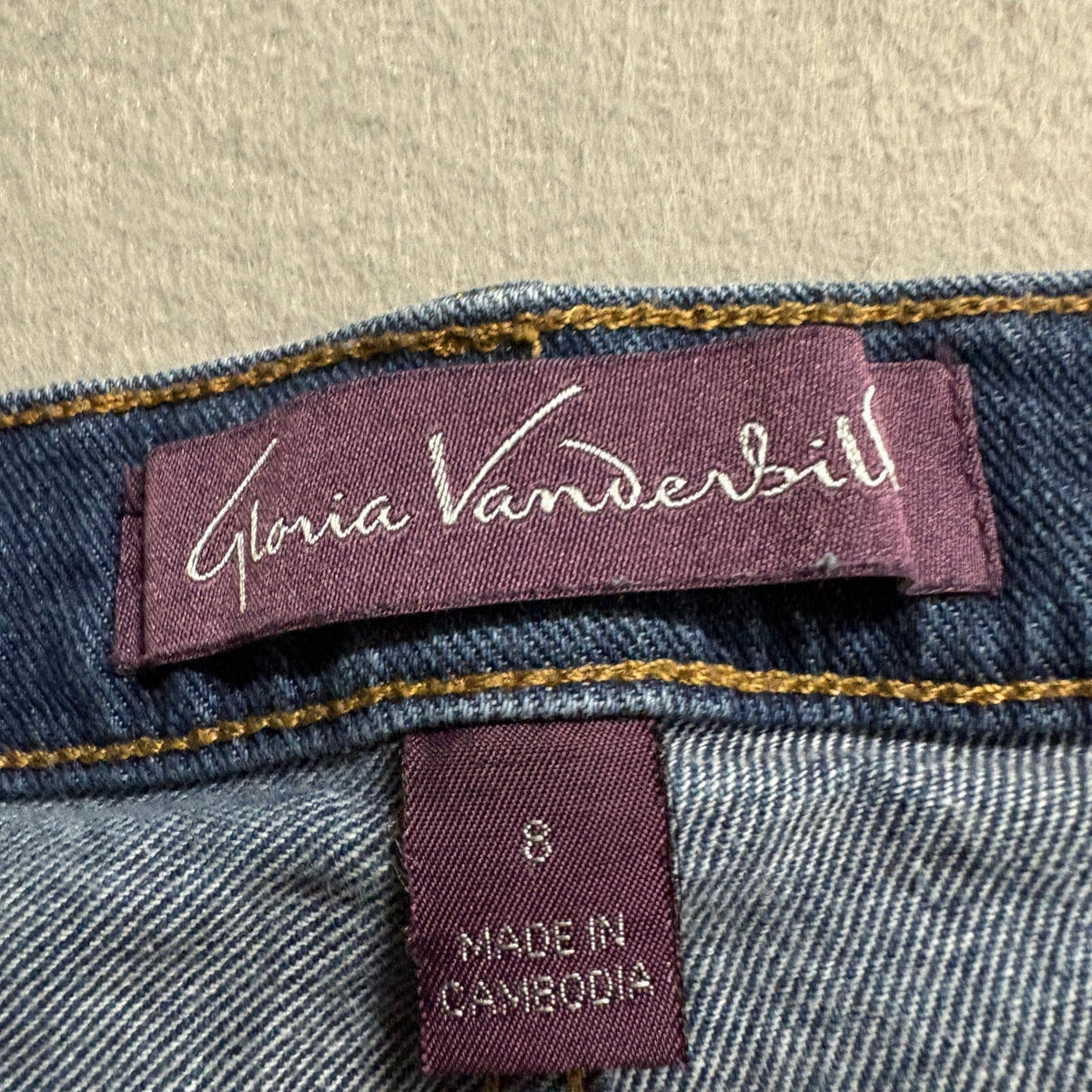 Gloria Vanderbilt Boyfriend Jeans Womens 8 Blue Denim Stretch Cuffed