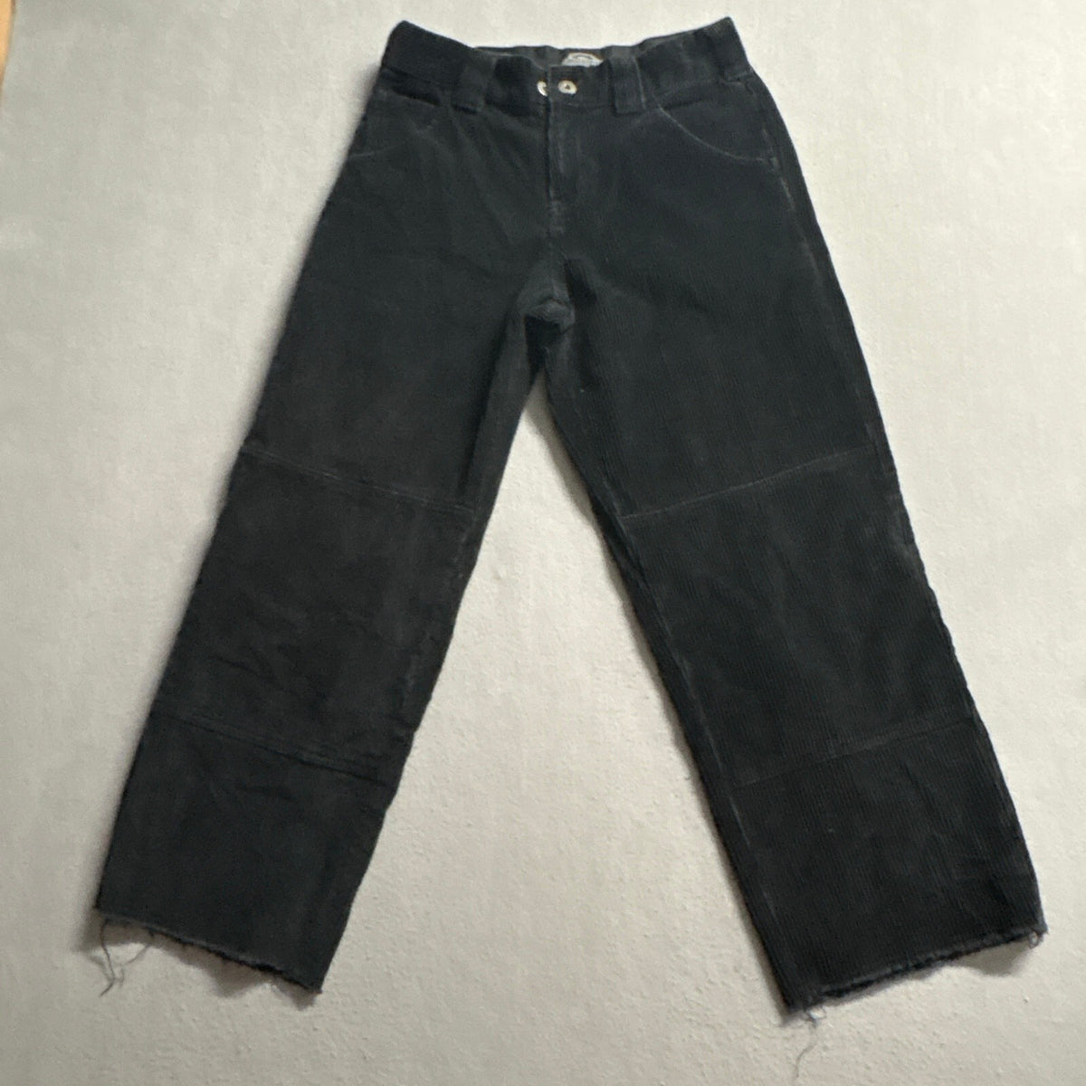 Dickies Skateboarding Double Knee Corduroy Pants Mens Black Raw Hem Cut Off