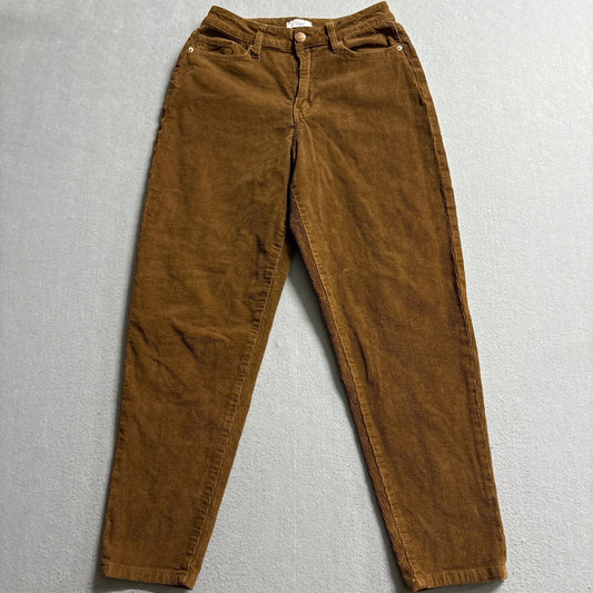 YMI Jeans Womens Size 5/27 Brown Corduroy High Rise Tapered Mom Pants Stretch