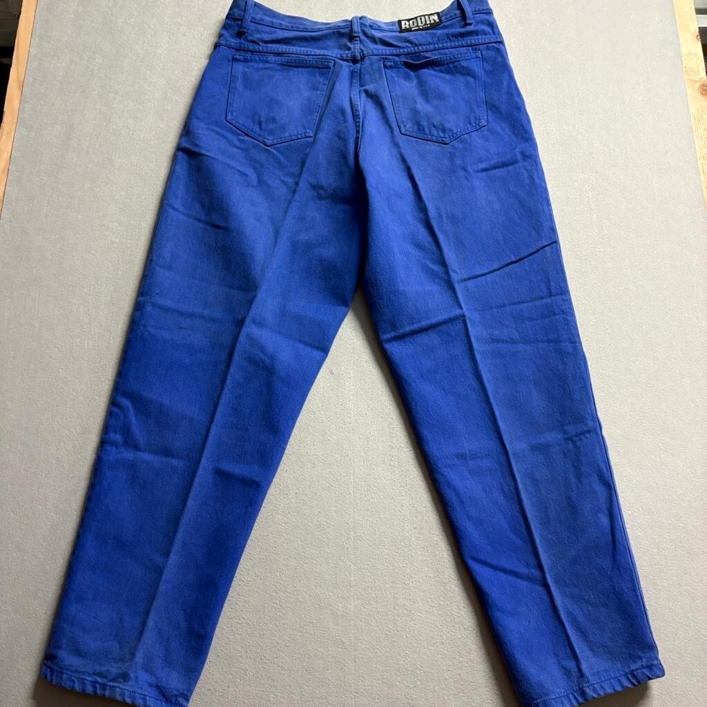 Rodin Vintage 90s Pleated Jeans Womens 38 Blue Denim High Rise Made in USA