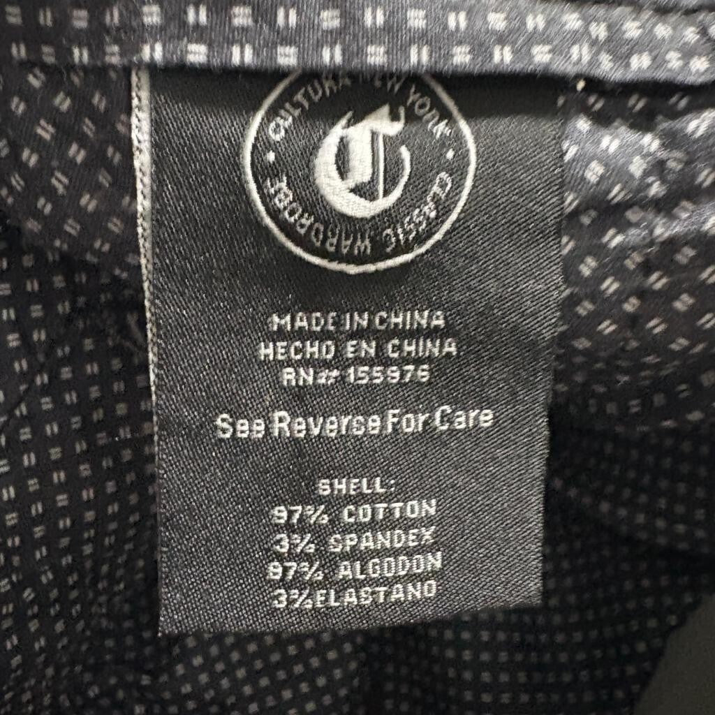 Cultura Chino Pants Mens 36x32 Gray Cotton Blend Stretch Flat Front Casual