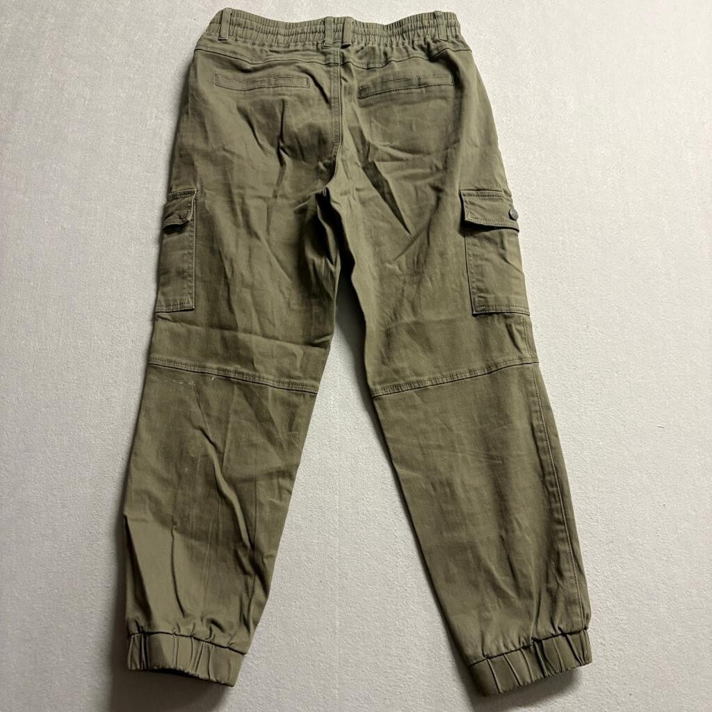 Monkey Ride Jeans Womens 11/30 Olive Green Cargo Jogger Pants Drawstring Waist