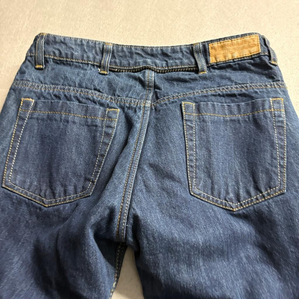 Iron Workers Kevlar Reinforced Motorcycle Jeans Mens Size 8 Blue Denim Riding