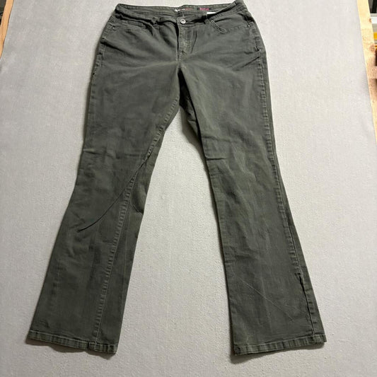 Style & Co Denim Womens 14 Green Bootcut Jeans Studded Flap Pocket Stretch