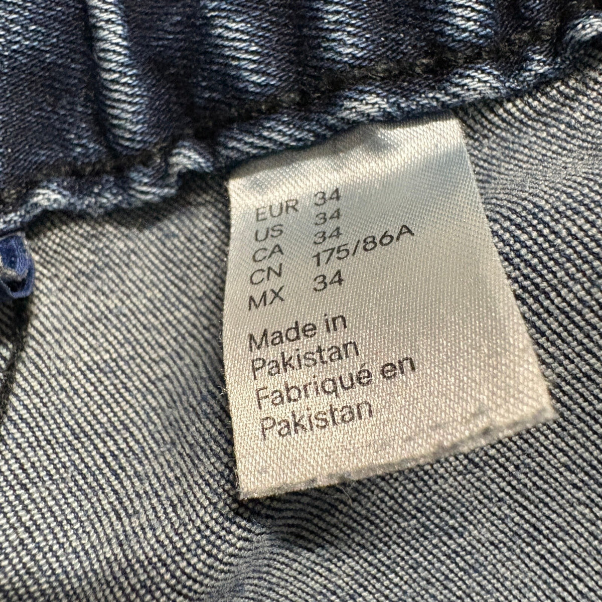 H&M Divided Mens Jogger Jeans Size 34 Blue Denim Elastic Drawstring Waist