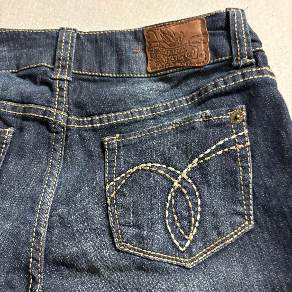 Paris Blues Jeans Womens Size 7 Dark Wash Straight Leg Stretch Denim Blue Pants