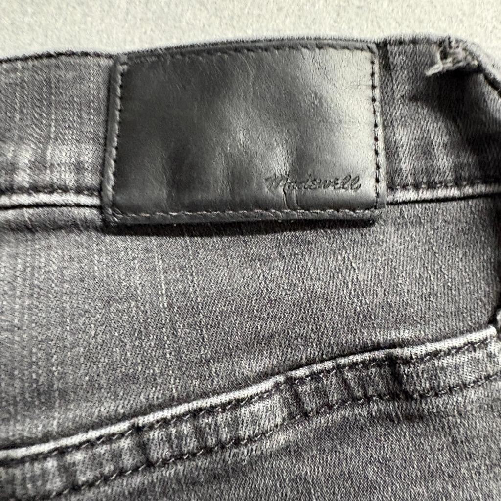 Madewell 10 High Rise Skinny Jeans Womens 28 Gray Button Fly Raw Hem Stretch