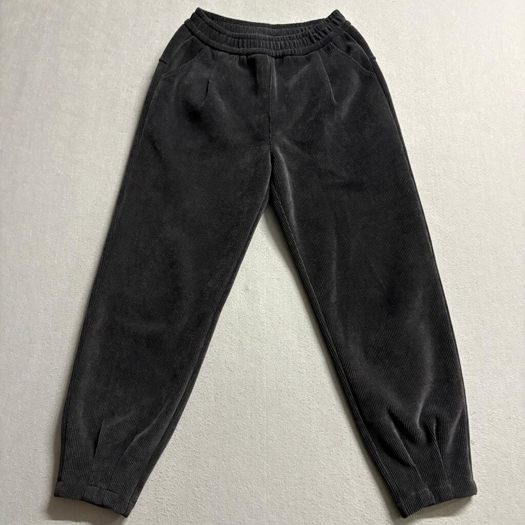 Sanhaijing Gray Corduroy Jogger Pants Womens Medium Elastic Waist Tapered