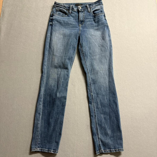 Silver Jeans Co Avery Straight Leg Jeans Womens W29 L31 Blue Denim High Rise