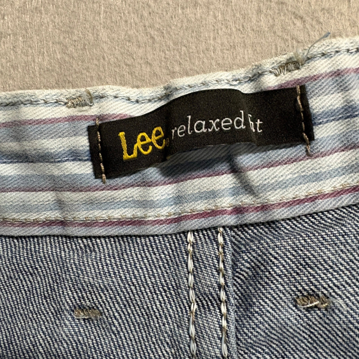 Lee Relaxed Fit Womens Elastic Waist Blue Denim Tapered Jeans Size 18 Long