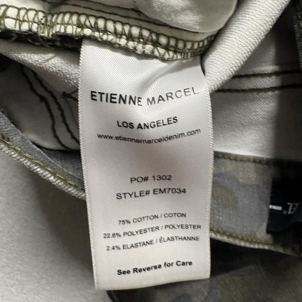 Etienne Marcel Camo Skinny Moto Jeans Womens 26 Camouflage Red Zipper Accent