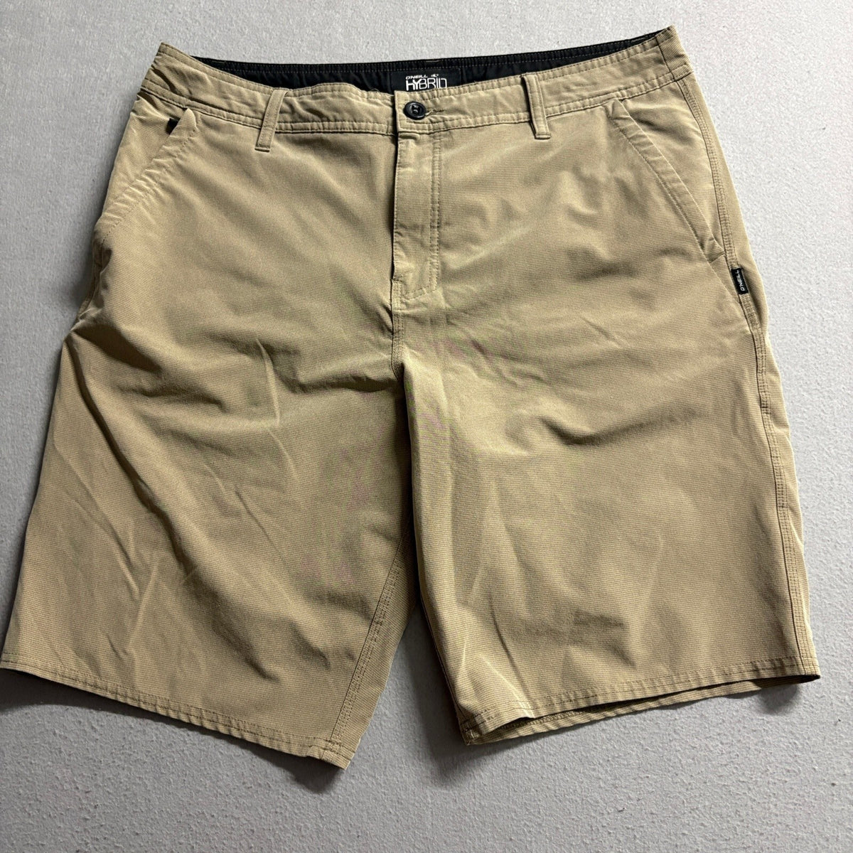 O'Neill Hybrid Shorts Mens Size 36 Tan Beige Stretch Boardshorts Walkshorts 10
