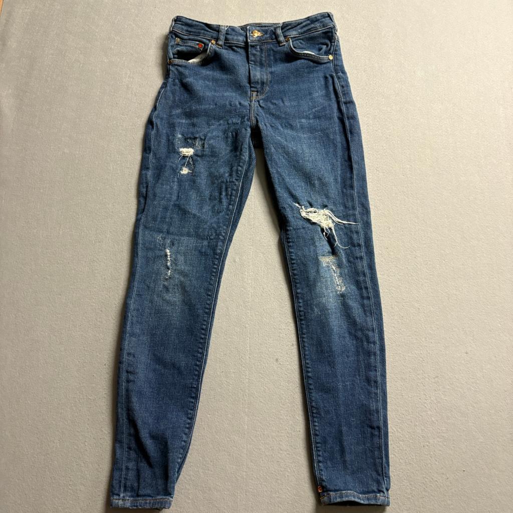 Scotch and Soda Amsterdams Blauw Distressed Skinny Jeans Womens 28/32 Blue
