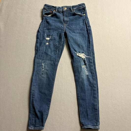 Scotch and Soda Amsterdams Blauw Distressed Skinny Jeans Womens 28/32 Blue