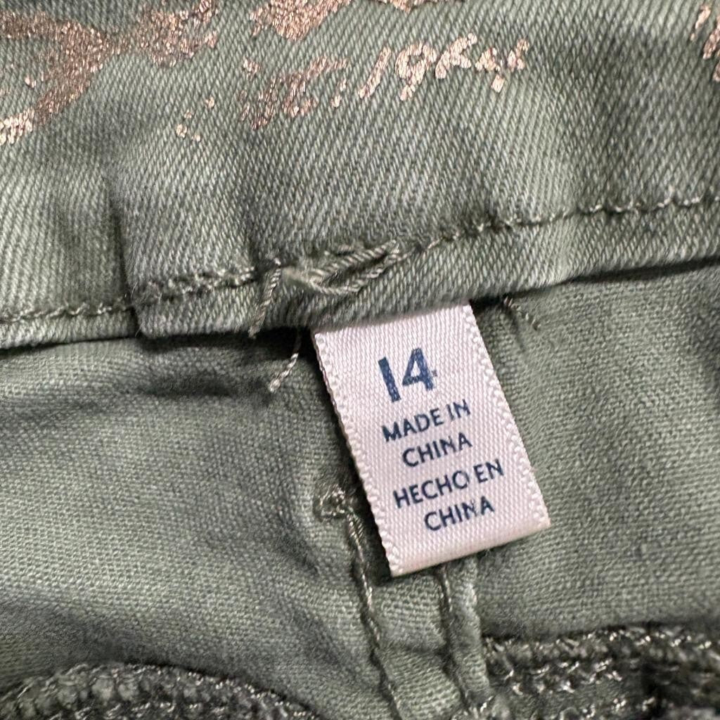 Seven7 High Rise Skinny Jeans Womens Size 14 Olive Green Stretch Denim Pants