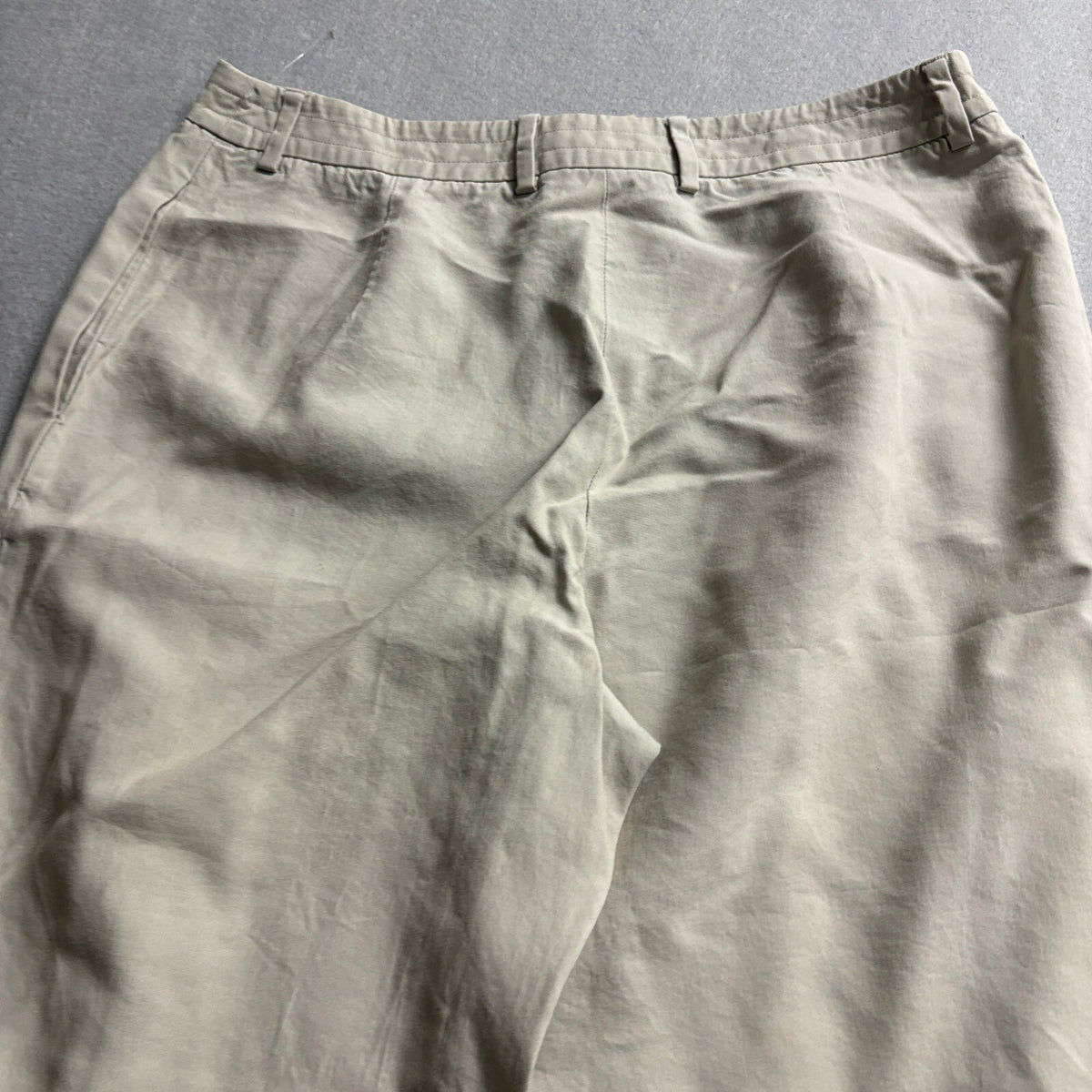 Giorgio Armani Borgonuovo 21 Pants Womens 46 Beige Cotton Viscose Wide Leg Italy