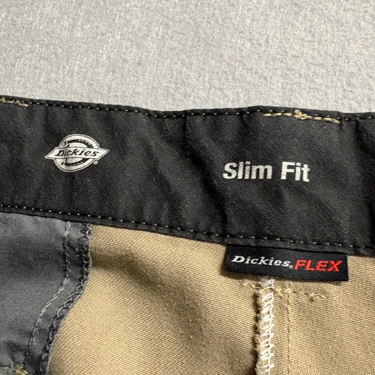 Dickies Flex Slim Fit Chino Pants Mens 36x30 Khaki Beige Workwear 873FDS