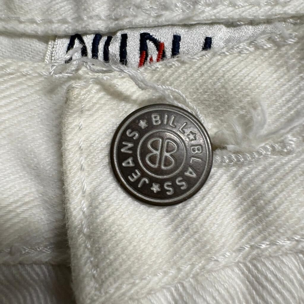 Bill Blass Jeans Womens 12P White Denim High Rise Straight Leg Easy Fit Vintage