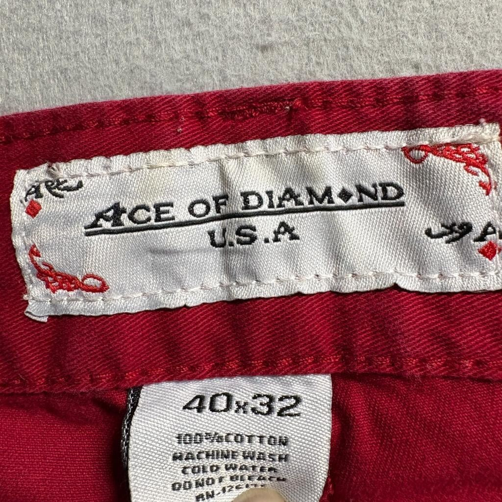 Ace of Diamond USA Red Jeans Womens Size 40x32 Straight Leg Cotton Denim