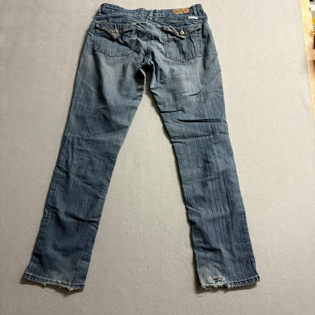 Saza Jeans Womens Size 11 Blue Denim Stretch Straight Leg Low Rise Y2K