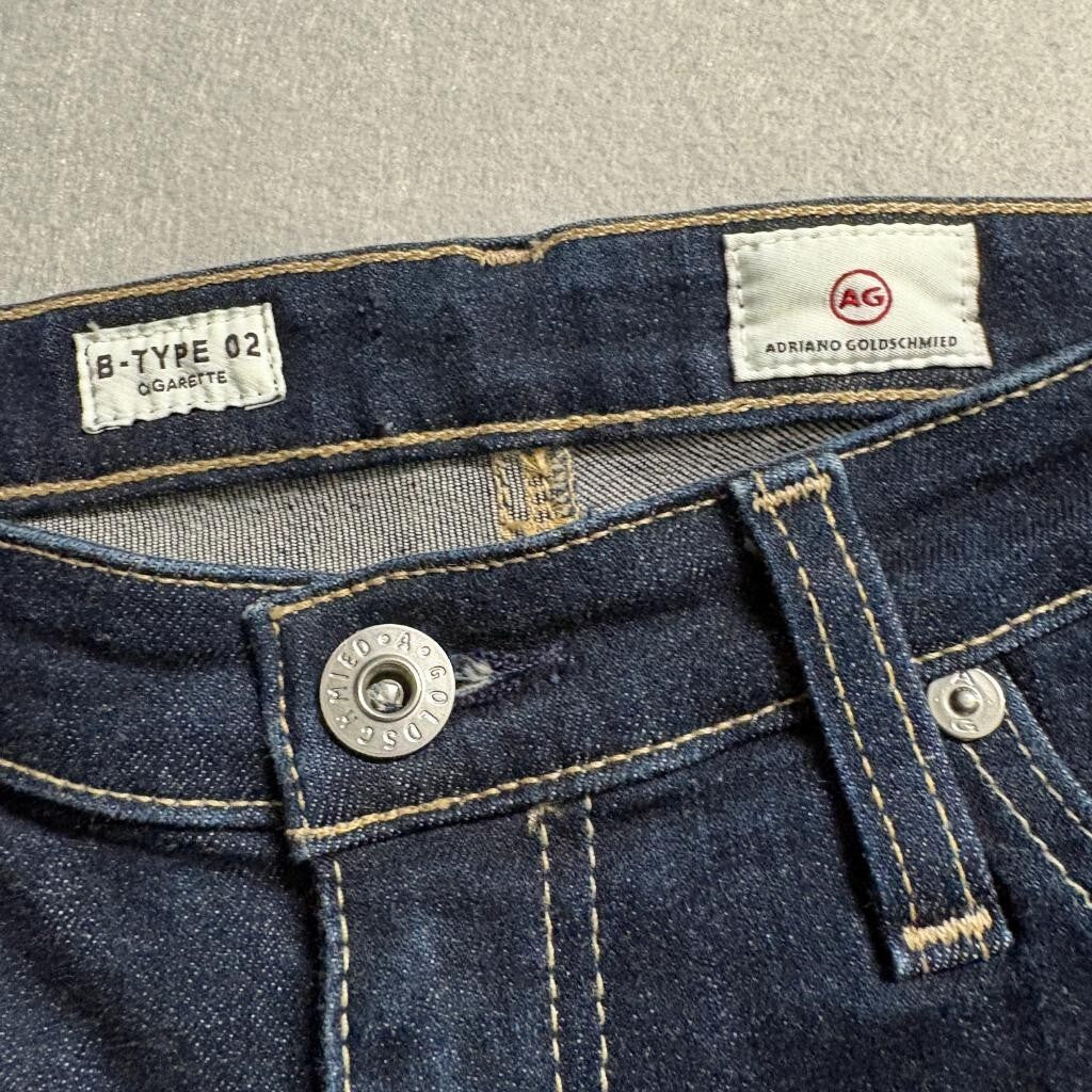 AG Adriano Goldschmied B-Type 02 Cigarette Jeans Womens 27x29 Dark Wash Stretch