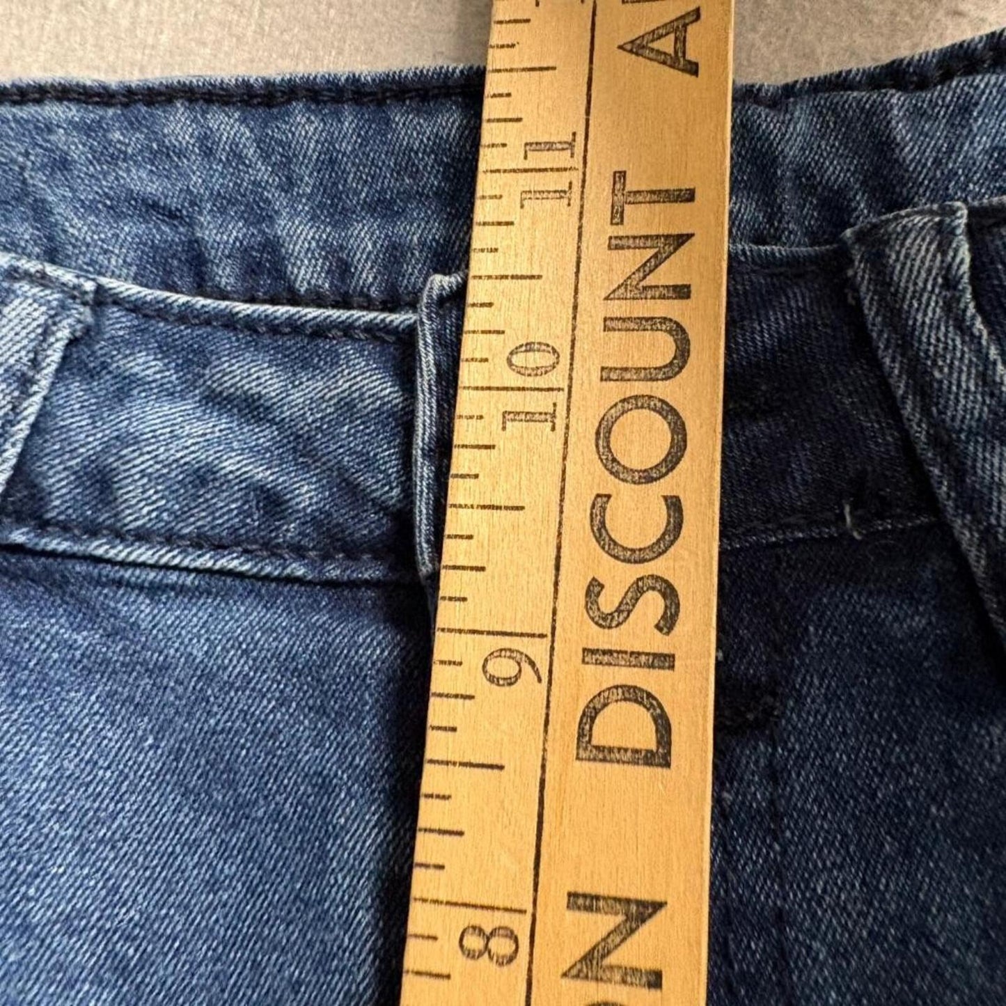 Shein Womens High Rise Flare Jeans Size S Blue Denim Button Fly Stretch Bell