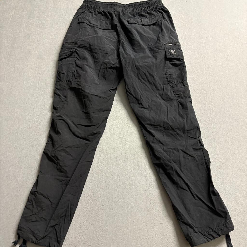Aeropostale Active Utility Pants Womens XS Black Cotton Blend Cargo Drawstring