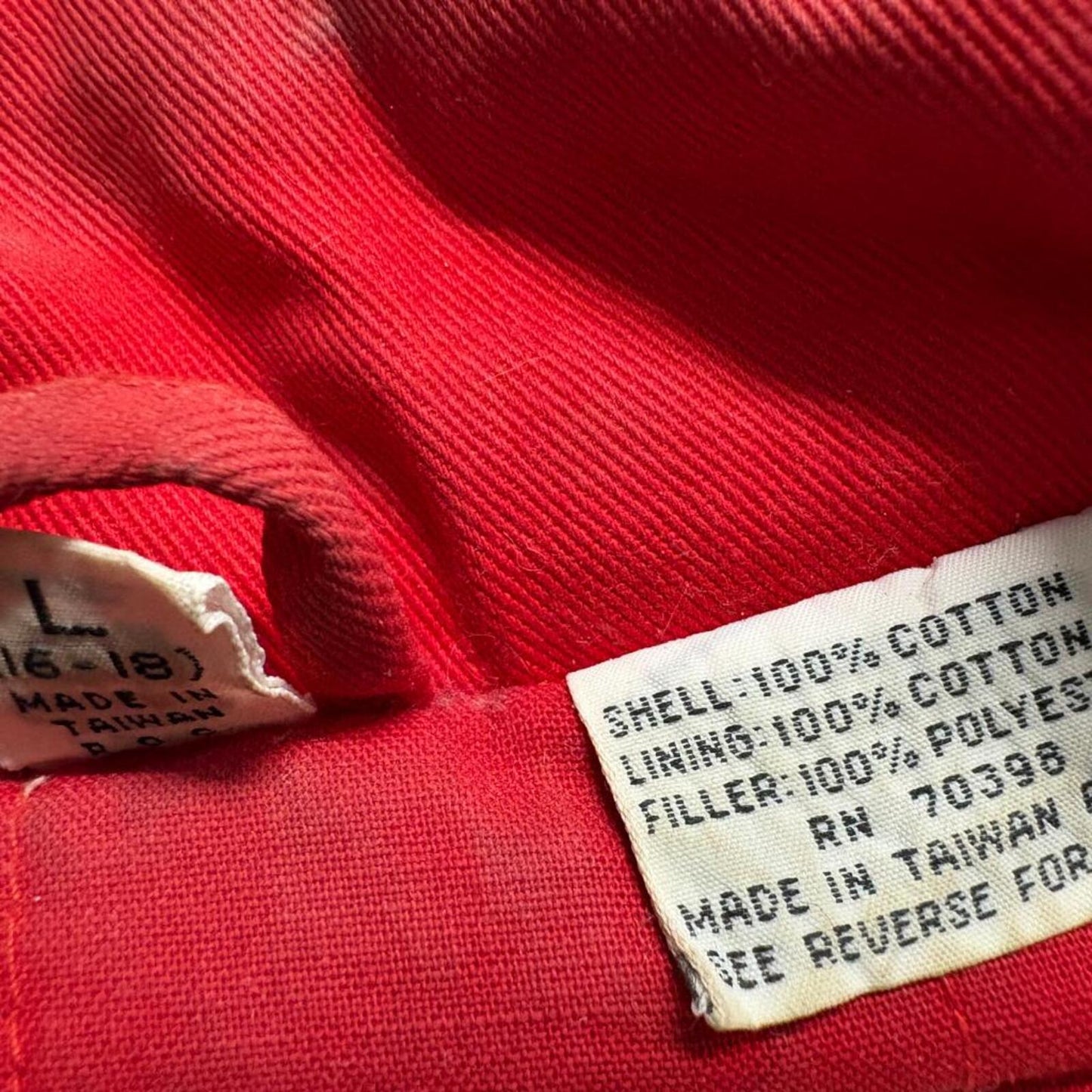 Vintage Stone Ridge Bomber Jacket Mens L Red Cotton Harrington Zip Up Taiwan