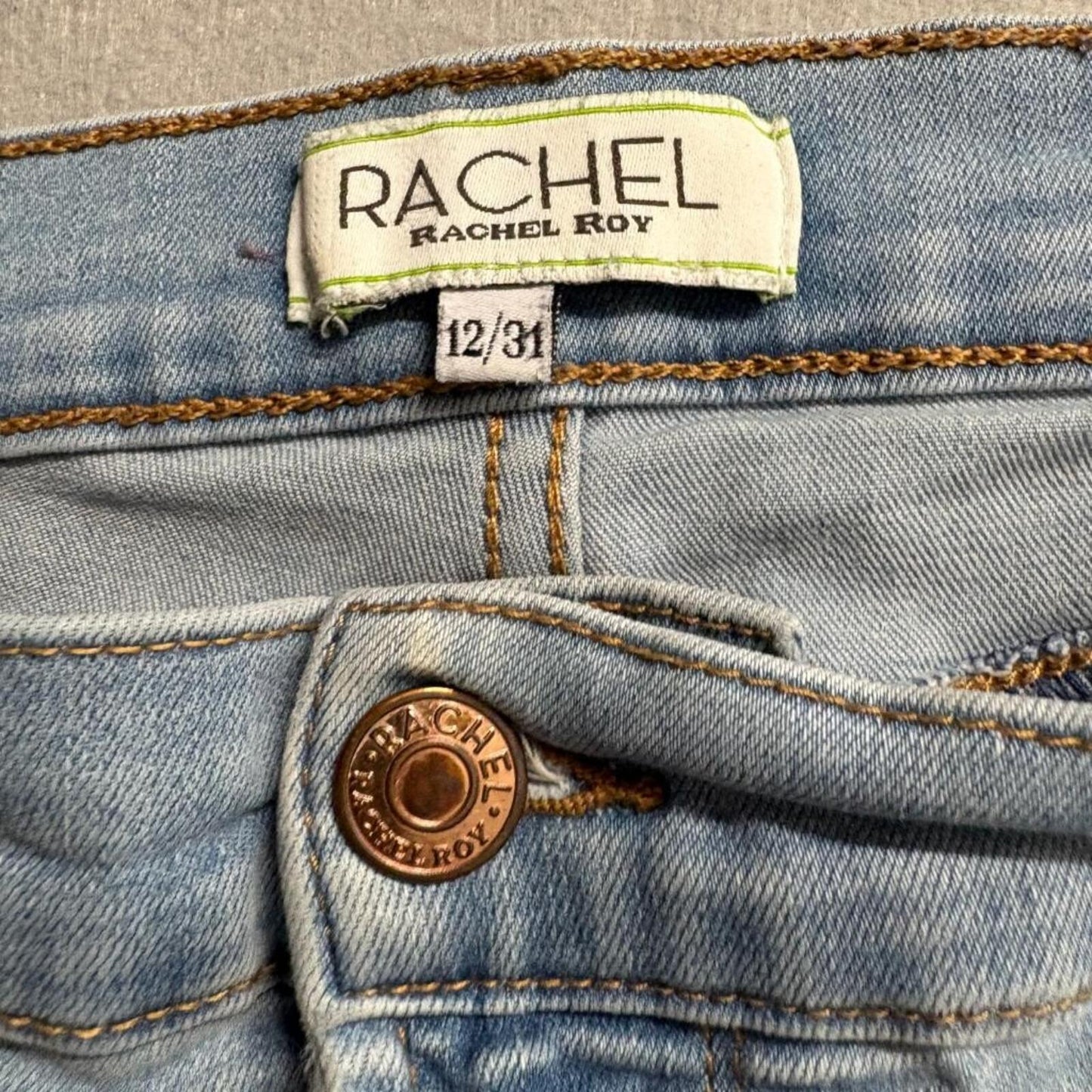 Rachel Rachel Roy Distressed Skinny Jeans Womens 12/31 Light Wash Ripped Denim