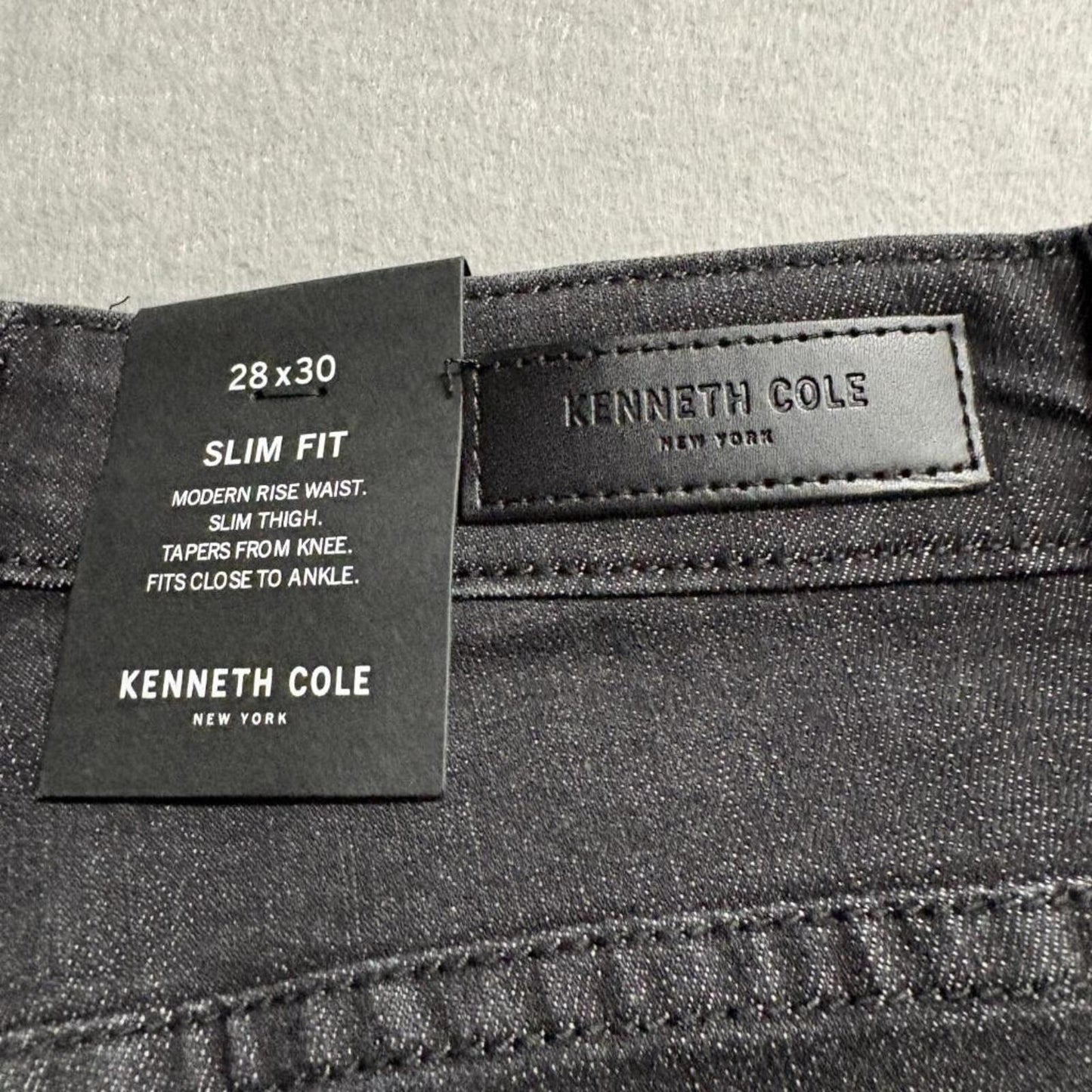 Kenneth Cole New York Slim Fit Jeans Mens 28x30 Black Stretch Denim NWT