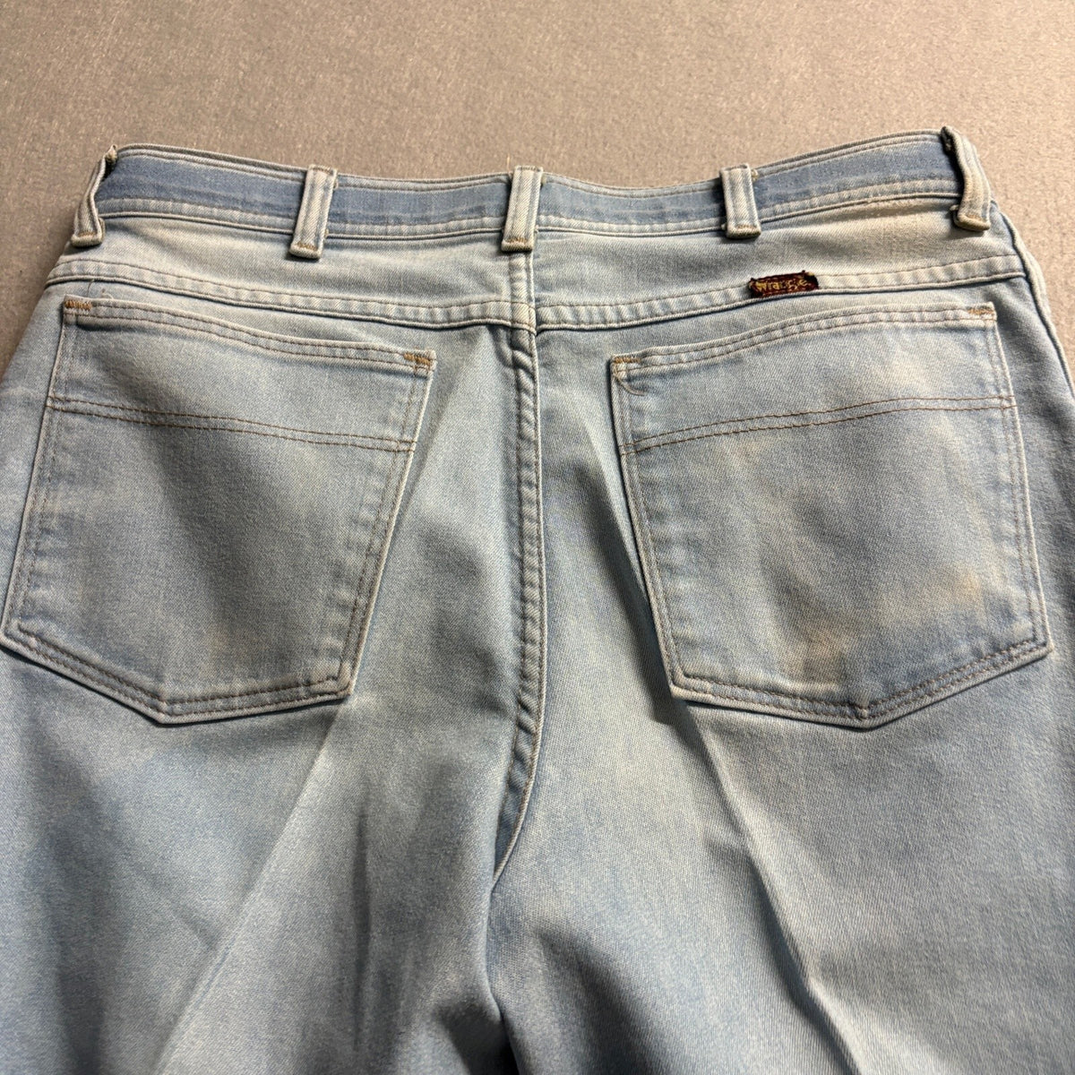 Vintage Wrangler Jeans Mens 30x26 Light Wash Denim Straight Leg Workwear USA