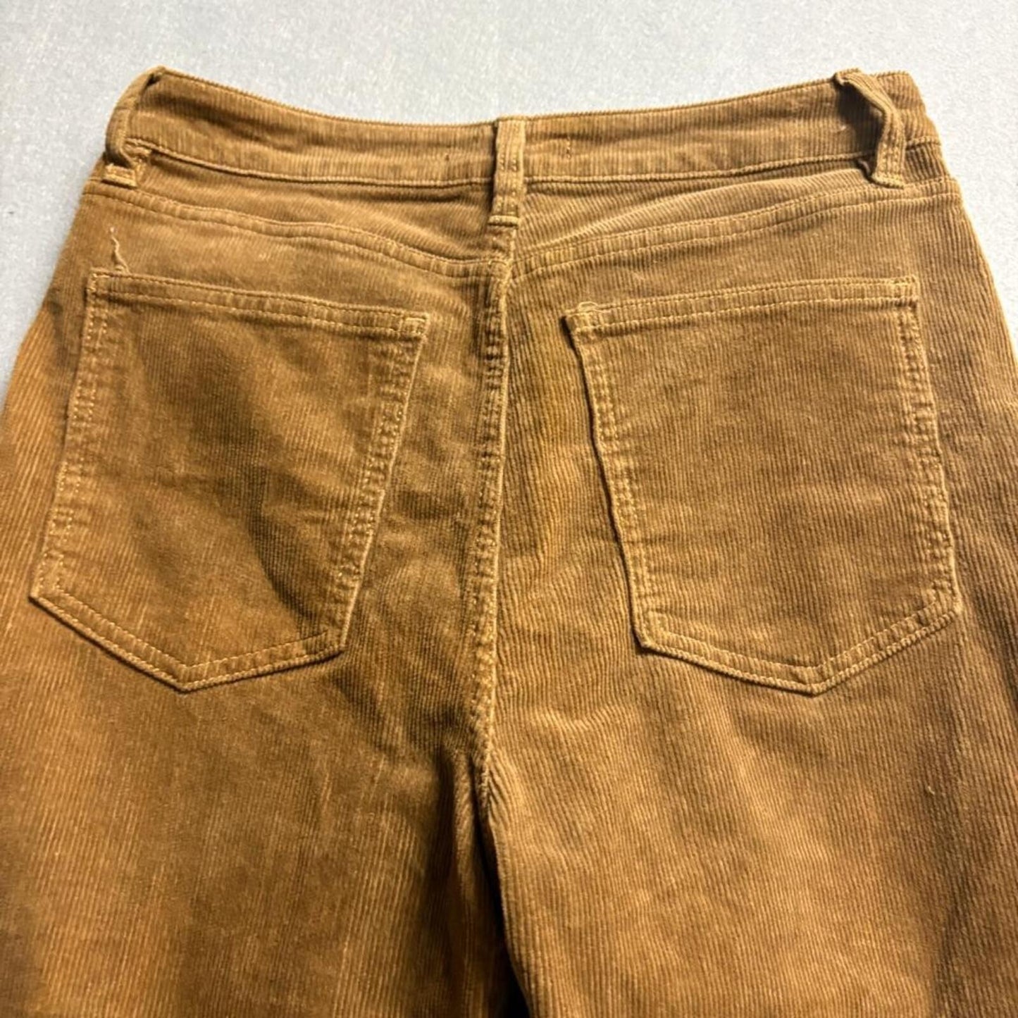 Forever 21 Corduroy Pants Womens Medium Brown Button Fly High Rise Straight Leg