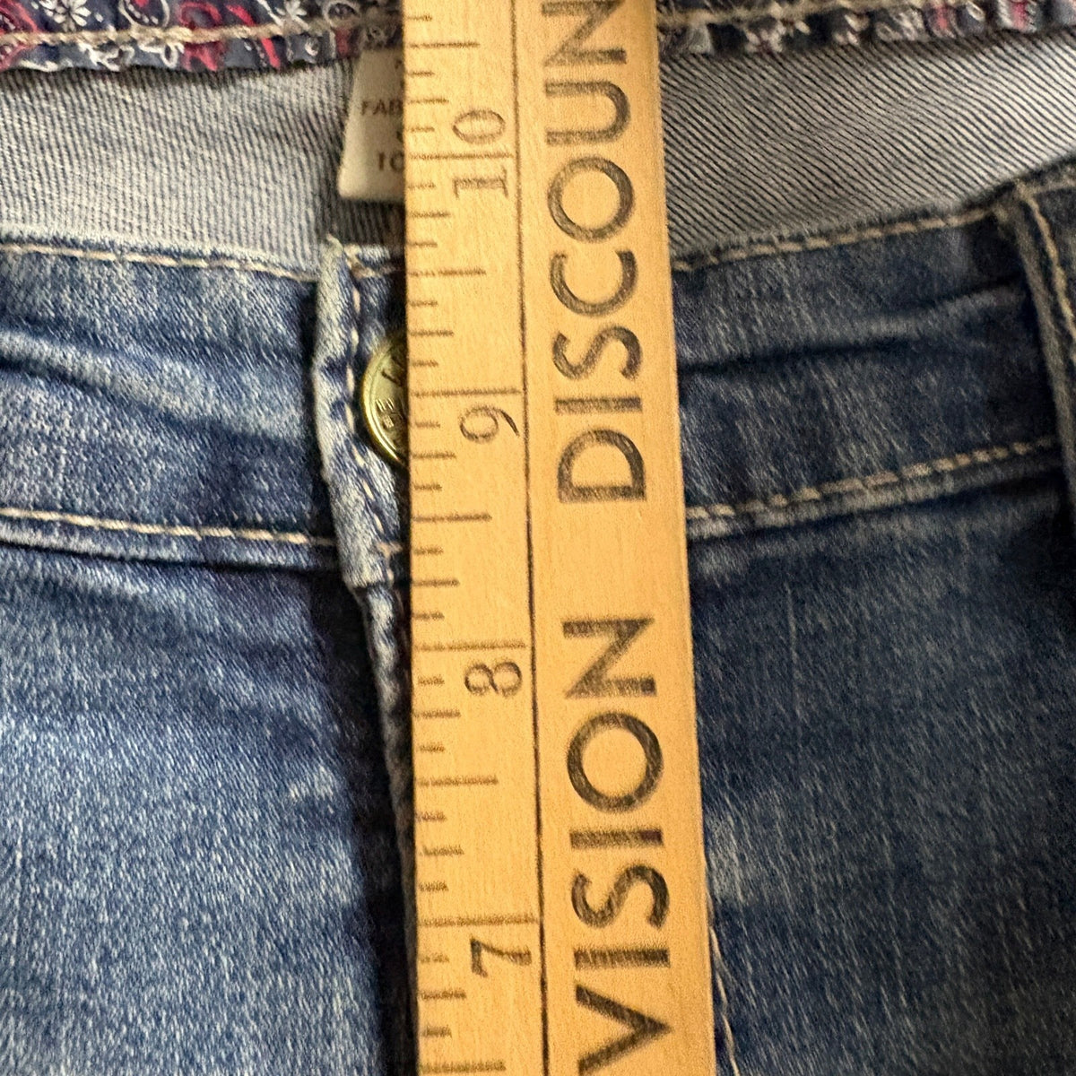 Vintage America Blues Bestie Jeans Womens 10R/30 Distressed Side Stripe Denim