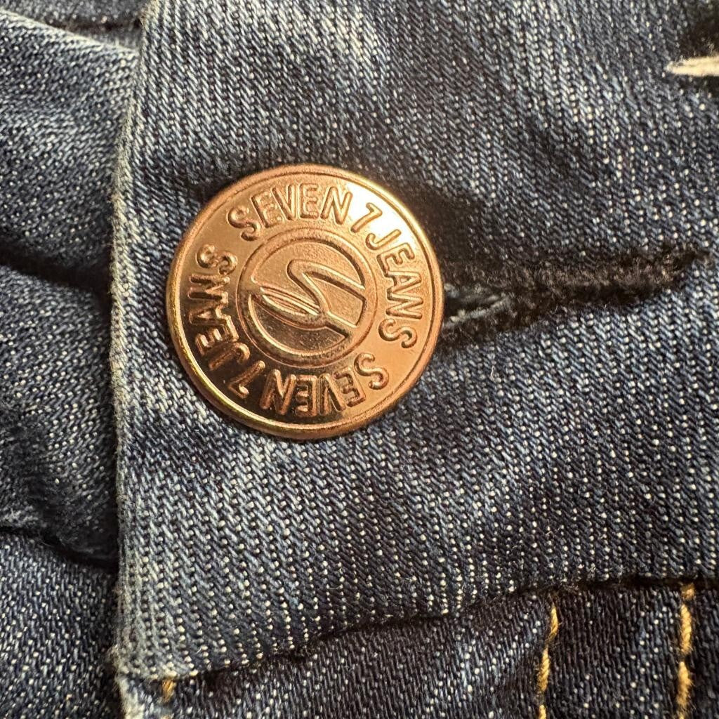 Seven7 Skinny Jeans Womens 8 Blue Denim Stretch Mid Rise Five Pocket