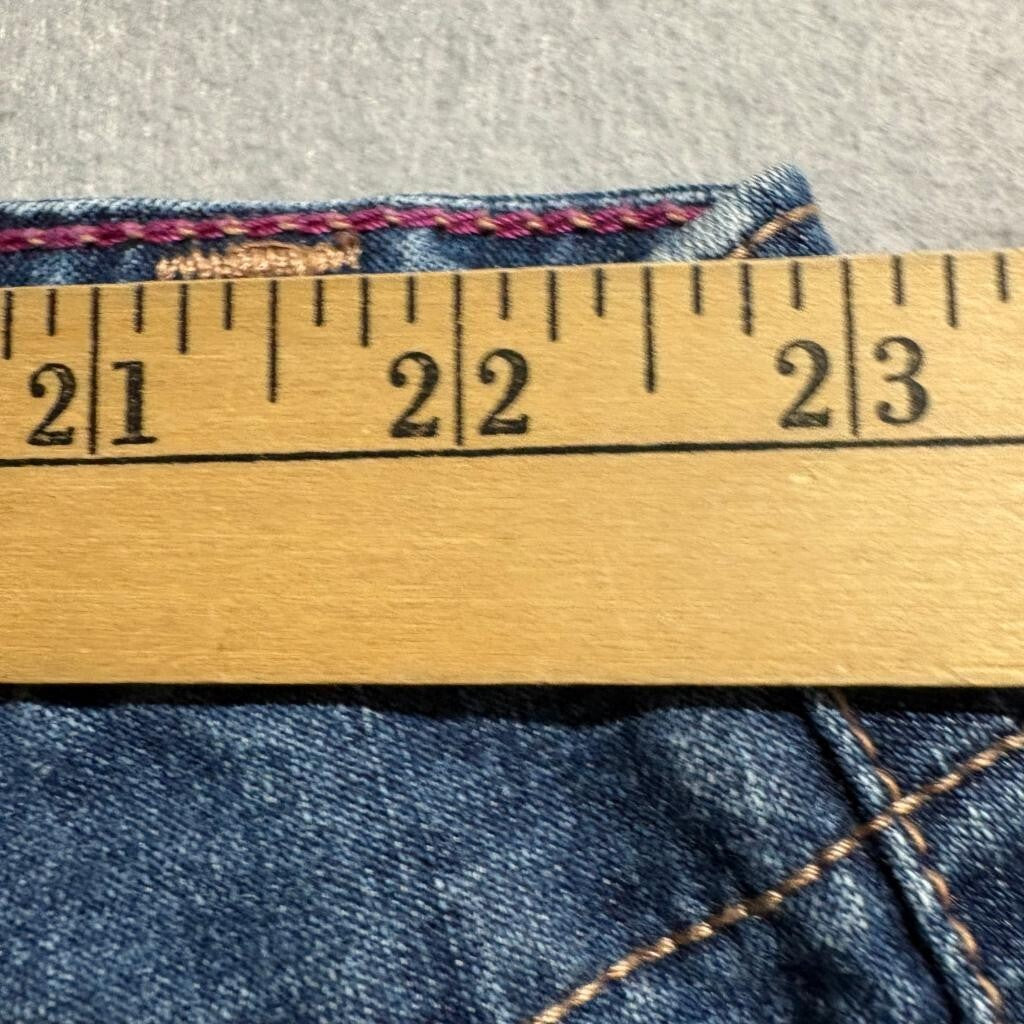 Levis 525 Nouveau Low Capris Womens Size 24 Blue Denim Stretch Crop Jeans